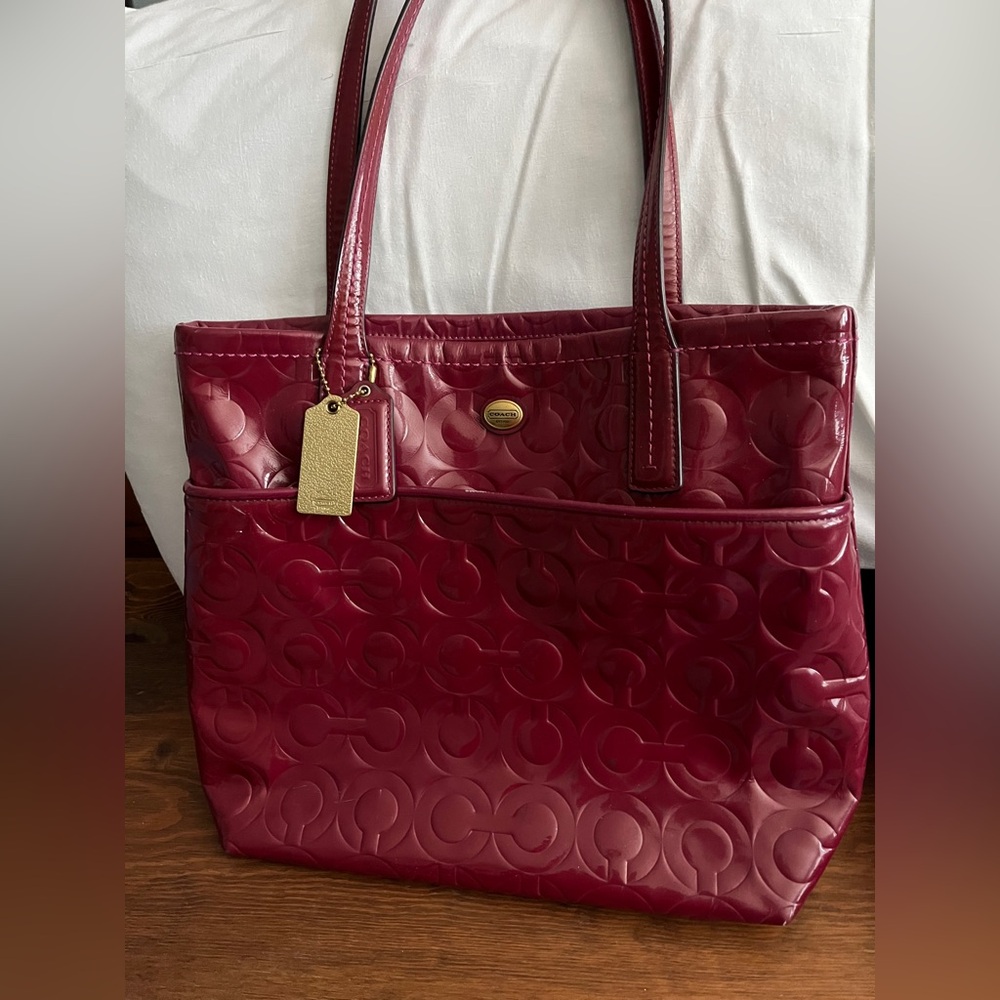 Coach Raspberry Tote Bag